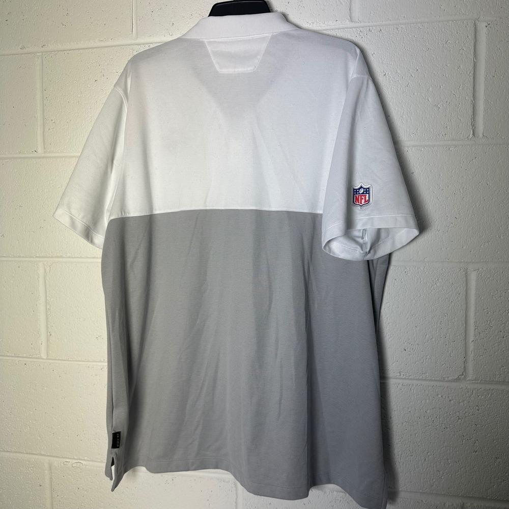 Nike Dri-FIT NFL Pittsburgh Steelers Polo Shirt Men's XXL White Gray - Picture 5 of 5